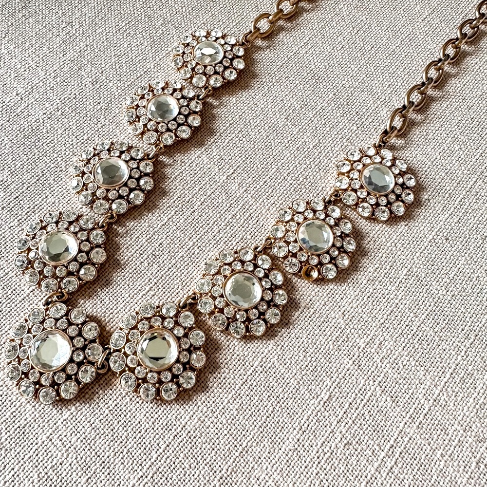 J.Crew Rhinestones Medallion Necklace